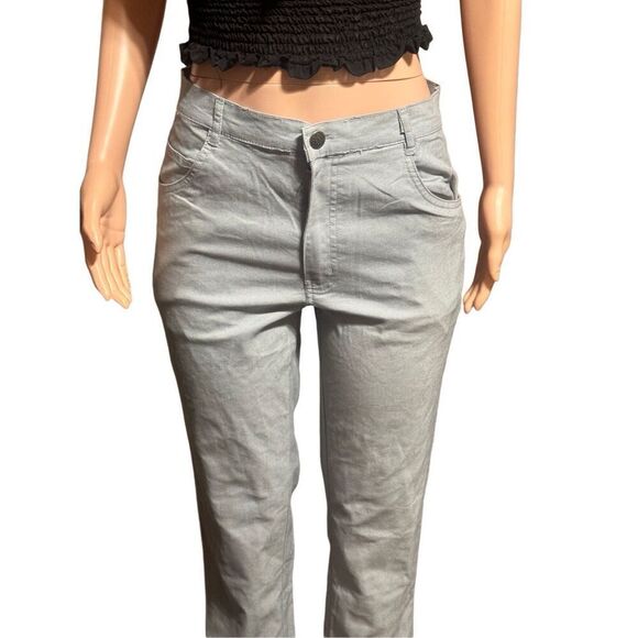 Comfort fit Women's gray mid rise straight leg pant size L/40 - Picture 4 of 8